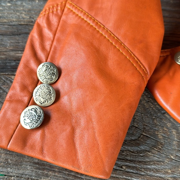 Vintage Sema burnt orange leather suit size 40 - Picture 13 of 16